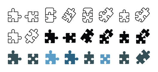 Naklejka premium Puzzle icon with missing piece representing logic game and brain teaser, concept of riddle, problem solving, thinking challenge and incomplete puzzle for education, quizzes, mind games, and profession