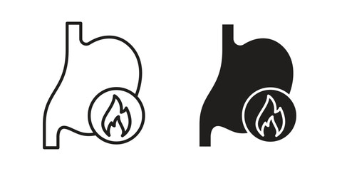 Heartburn icon vector illustrations. vector glyph flat icons
