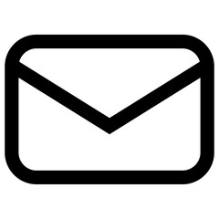 Envelope Mail Icon PNG &ndash; Email Message Symbol, Outline Contact UI Icon