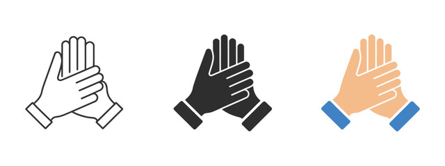 Fototapeta premium Teamwork and collaboration icon with hands together, symbol of unity, support and cooperation, ideal for corporate projects, business teamwork, partnership concepts, community interaction, and profess