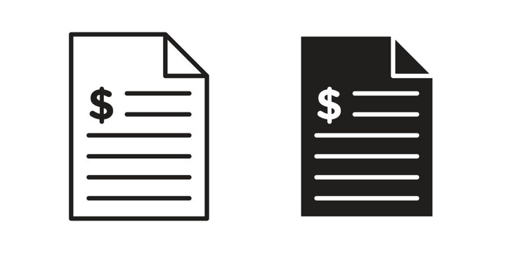 Invoice icon vector illustrations. vector glyph flat icons