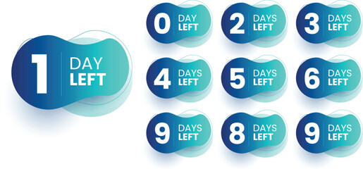 Countdown Timer Days Left Banners for Events, Sales and Launches vector illustration