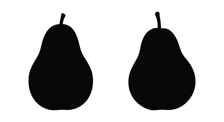 Two black pears shown against a white background a striking silhouette © SHM707k