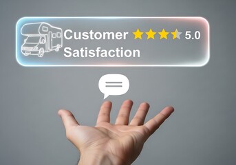 Fototapeta premium Camper satisfaction rating customer satisfaction stars