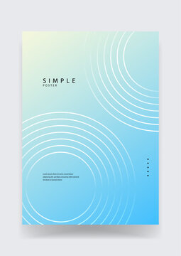 Simple and fresh light blue poster design featuring white concentric circles on a soft gradient background for clean professional use
