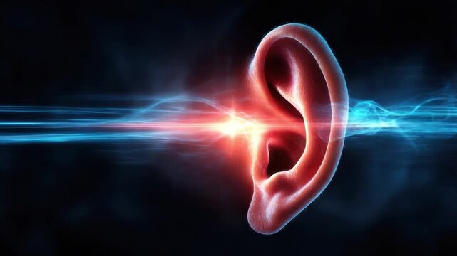 Perception of Sound: An artistic rendering unveils the intricacies of the human ear and the sensation of sound, highlighting the intersection of science and sensory experience.