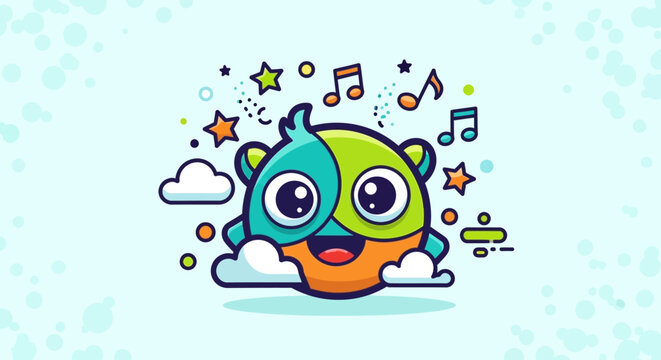 Cute cartoon fish in the sea underwater colorful vector illustration ocean nature design happy funny animal character art blue water ocean scene