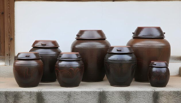Traditional Korean Onggi Jars For Food Fermentation And Storage