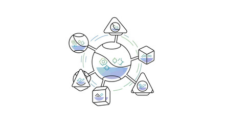 Obraz premium Global Business Ecosystem and Partnership Network