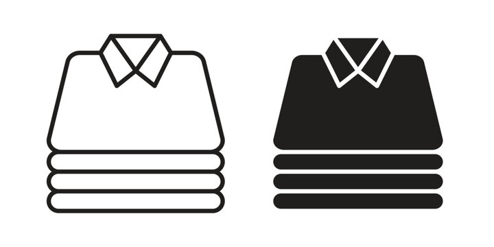 Stack of folded shirts icon vector illustrations. vector glyph flat icons