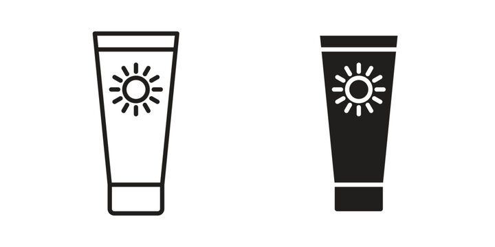 Sunscreen icon vector illustrations. vector glyph flat icons