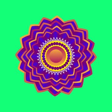 Traditional Indian Rangoli Mandala Video - Abstract Floral Decoration Design for Festivals and Celebration A vibrant and intricate Mandala Rangoli animation featuring traditional Indian floral pattern