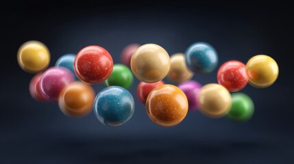 Naklejka premium Floating Colorful Spheres in a Kaleidoscope Concept for Luck and Lottery Themes