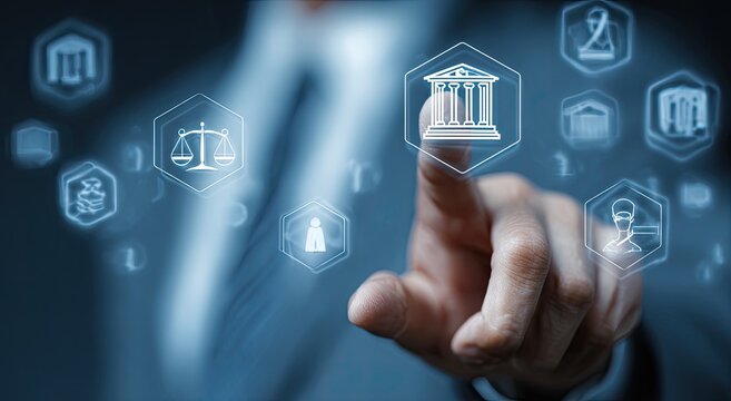 Digital Government Services and Legal Technology Innovation Concept.