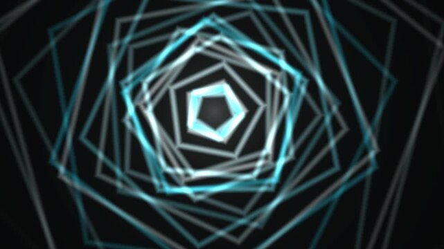 Geometric shapes. Hexagon pattern. Blue and white lines. Abstract background. Geometric design. Vector illustration. Black background. Seamless pattern. Modern art. Minimalist design.