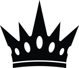 Fototapeta premium A black crown silhouette on a white background