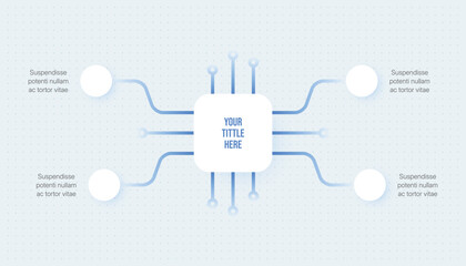 Circuit Technology Infographic Template With Four Steps Connection