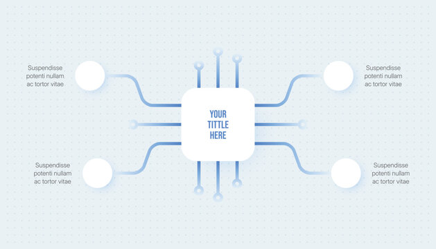 Circuit Technology Infographic Template With Four Steps Connection
