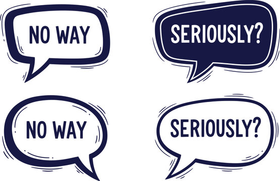 Speech bubbles with expressions of disbelief