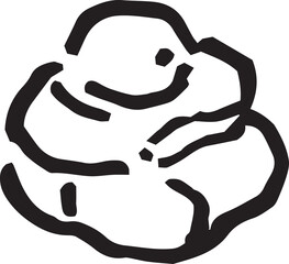 Hand drawn choux cream, cream Puff, bakery doodles PNG transparent background. Vector naive art style illustration. for bakery logos, cafe menus, breakfast-themed designs, or food branding.