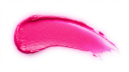 Fototapeta premium Vibrant pink lipstick makeup smudge or paint stroke isolated on white background
