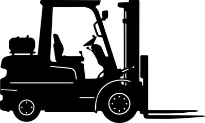 Forklift Silhouette Vector Icon Material Handling Industrial Vehicle Illustration Black Isolated © Rezowan 