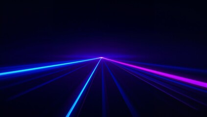 Sapphire Blue and Violet Neon Streak Abstract Night Background