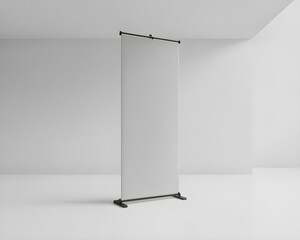 White backdrop with a blackframed vertical display stand