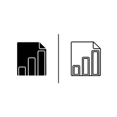 Obraz premium Bar Chart Document File Icon Vector Illustration with Rolled Corner, Perfect for Business Analytics, Financial Reports, and Data Visualization.