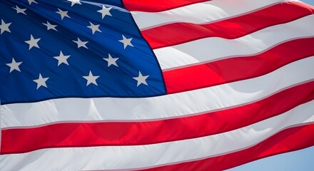 Obraz premium Flag day celebration with the american flag waving high