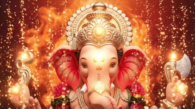 Gudi padwa ganesha: hindu deity divine essence celebrating the joyous convergence of cultural traditions and auspicious beginnings in the vibrant spirit of the hindu new