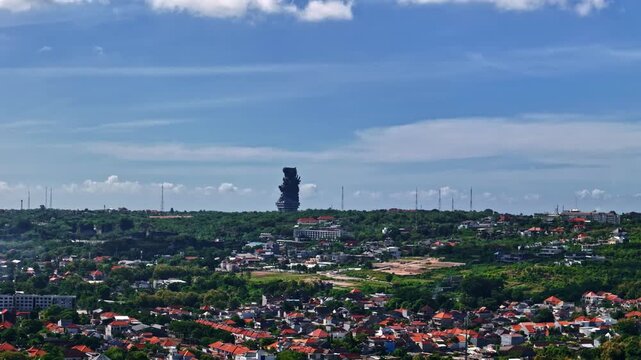 Garuda Wisnu Kencana Park in South Kuta, Bali Indonesia Wide aerial