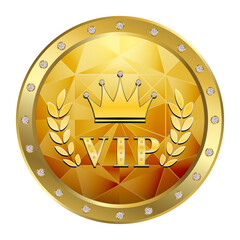 VIP vector golden shield with crown