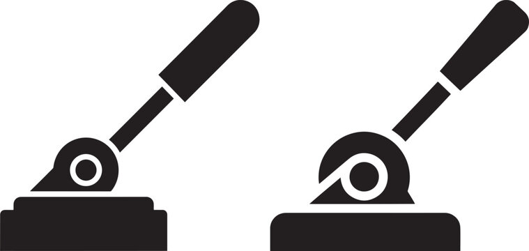 Two lever switch icons in black and white, representing power, control, and selection in electrical or mechanical systems.