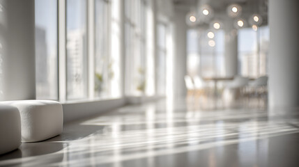 Blurred White Bokeh Office Background