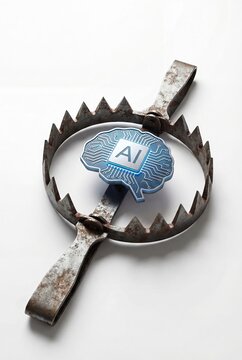 AI Snared in a Bear Trap Ethical Risk Concept