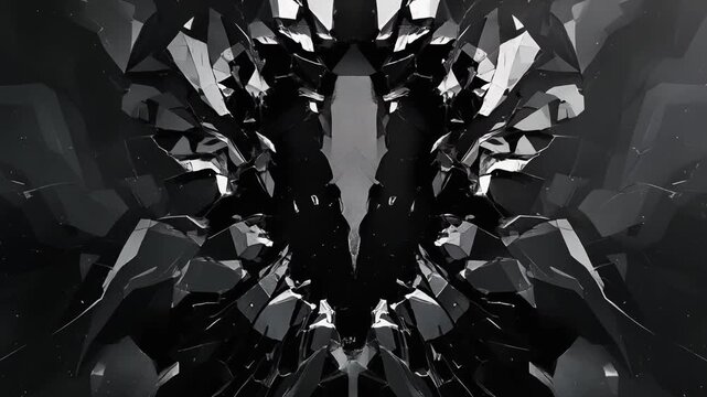 A broken, minimal symmetry composition conveying emotional imbalance. Abstract, stark scene exploring tension, fragmentation, and the subtle disruption of harmony in a minimalist design.
