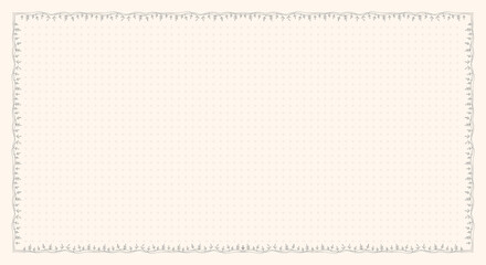 Delicate vine border with subtle polka dot pattern on a pale cream background leaf © AVADA