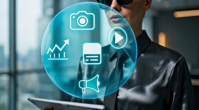 Digital Content Marketing and Social Media Management Technology Concept