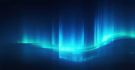 Obraz premium Vibrant blue aurora borealis streaks across dark night sky. Beautiful light display, ethereal glow, stunning natural phenomenon.