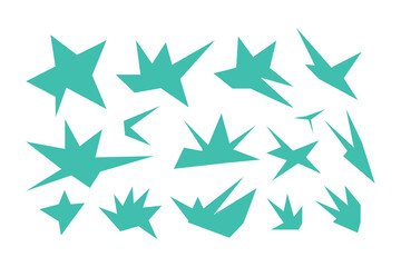 Obraz premium Abstract Teal Geometric Jagged Shapes and Spiky Vector 