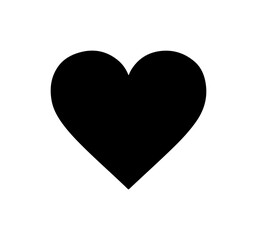 Simple black heart icon symbolizing love and affection