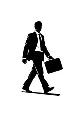 Businessman walking with briefcase