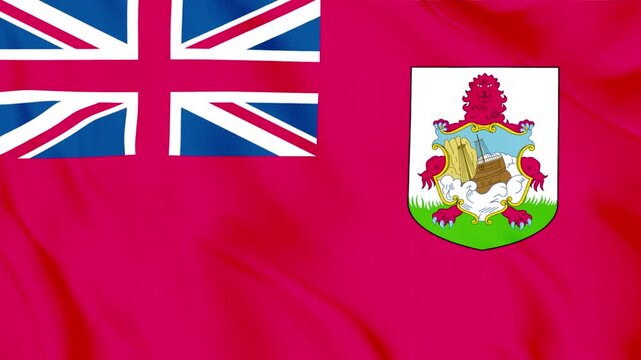 Bermuda flag slow motion animated background
