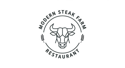 Cow Head Logo Design Element.