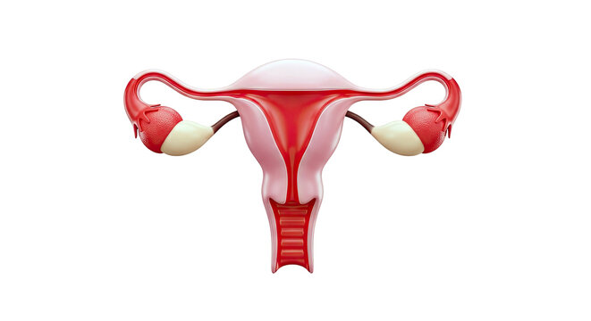 3D Rendered Female Reproductive System Anatomical Model