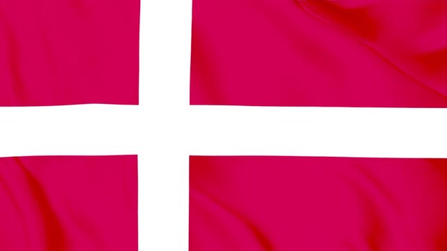 Denmark close-up flag raising video animation