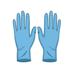 Obraz premium Pair of Blue Medical Examination Gloves for Healthcare and Safety Use