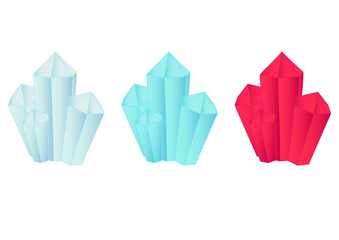 宝石の結晶。クリスタルのイラスト。