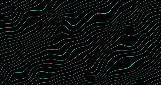 Abstract topographic contour map concept, cartography geographic terrain pattern design. Abstract moving white lines on a black background. Topographic lines. Black Wavy Lines